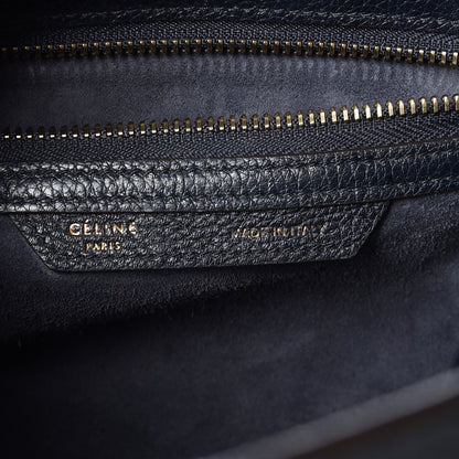 Celine Drummed Calfskin Micro Luggage Midnight 6 of 14