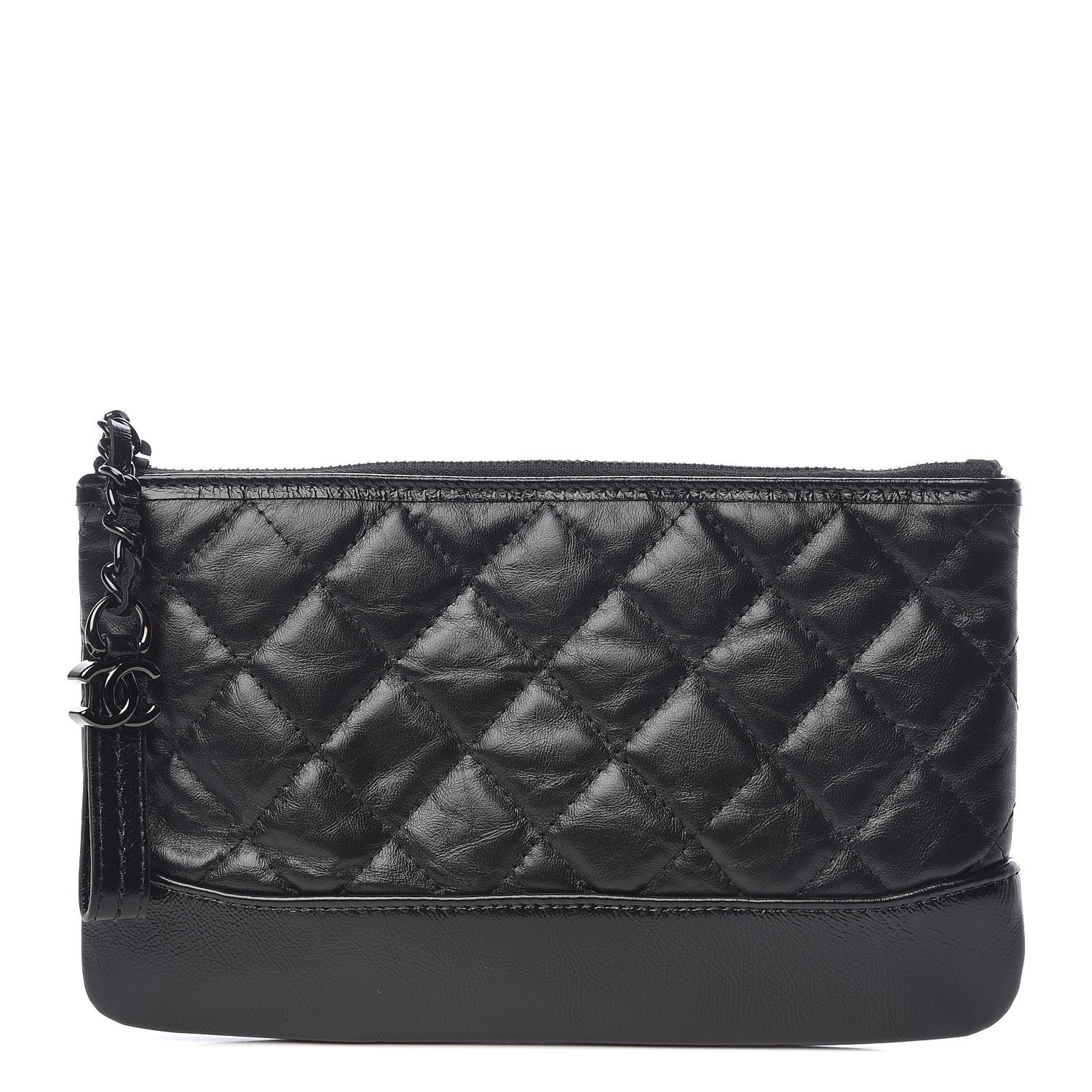 Chanel Aged Calfskin Quilted Small Gabrielle Pouch So Black 1 of 9