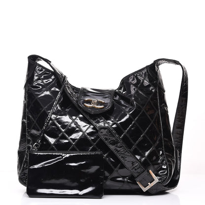 Chanel Patent Quilted CC Shoulder Bag Black 3 of 17