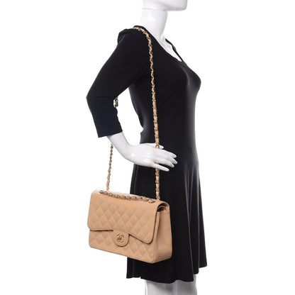 Chanel Caviar Quilted Jumbo Double Flap Beige Clair 2 of 11