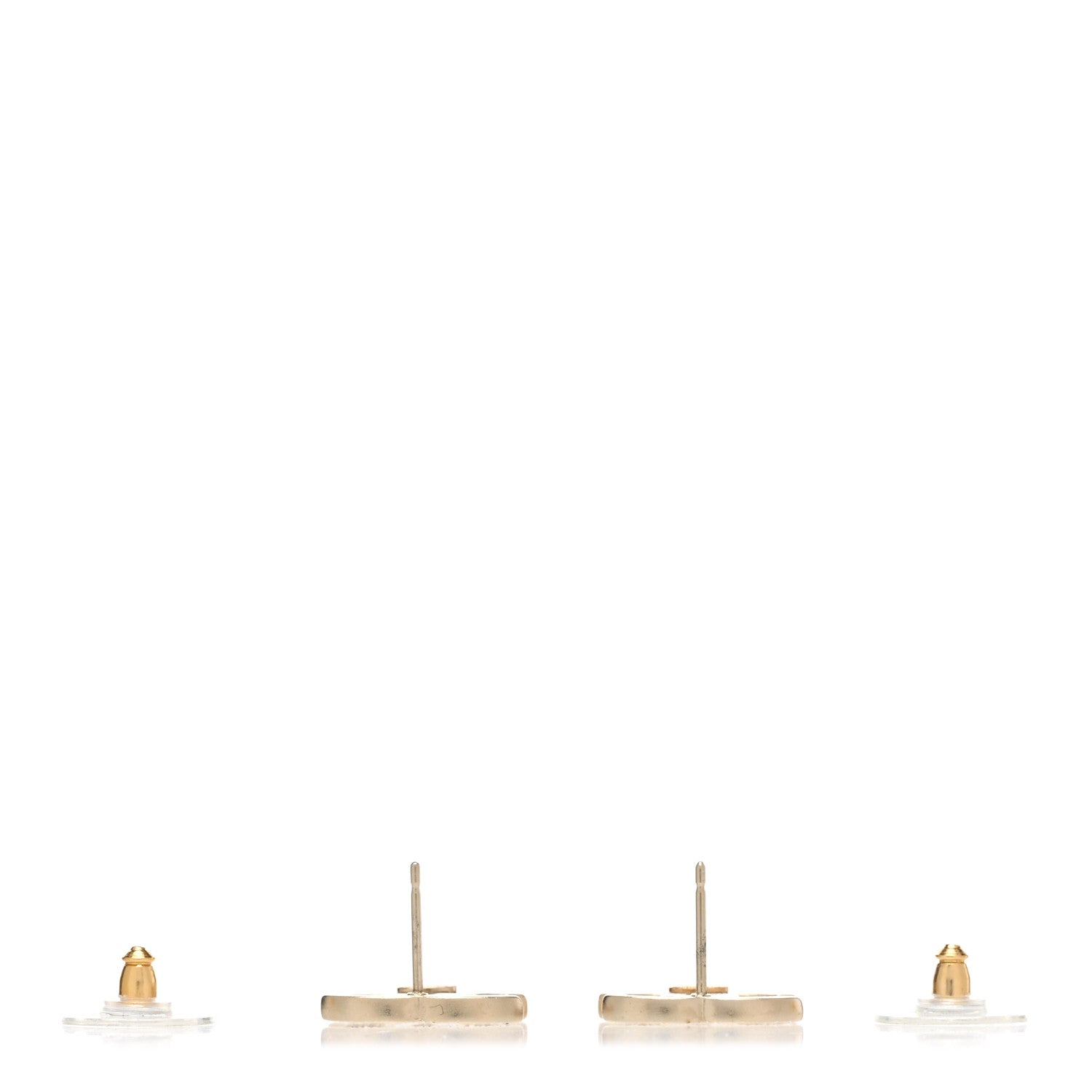 Chanel Crystal CC Earrings Gold 3 of 4