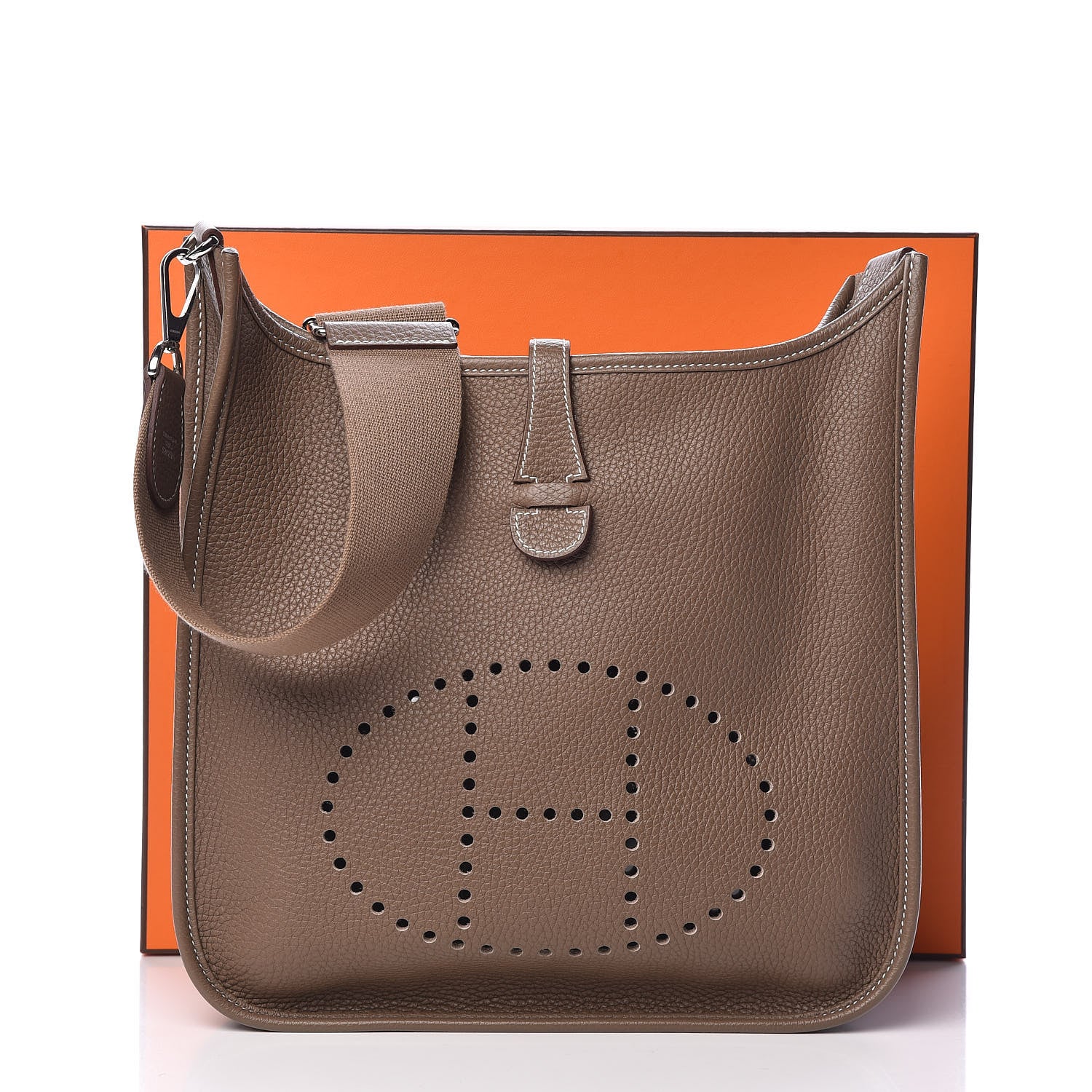 Hermes Taurillon Clemence Evelyne III PM Etoupe 12 of 12