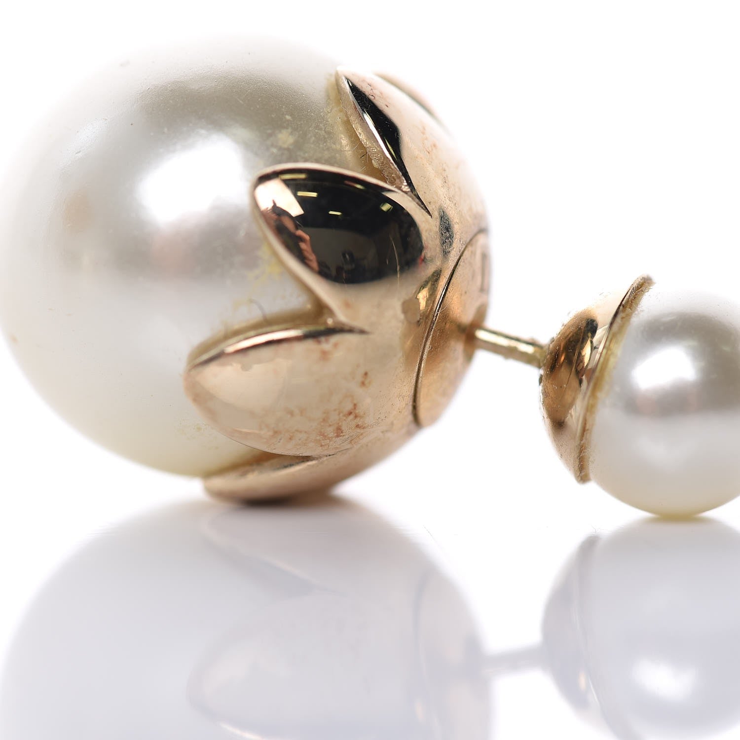 Christian Dior Pearl Mise En Dior Tribal Earrings Gold 5 of 6