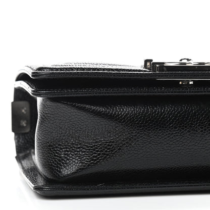 Chanel Caviar Chevron Quilted Small Boy Flap Black 6 of 9