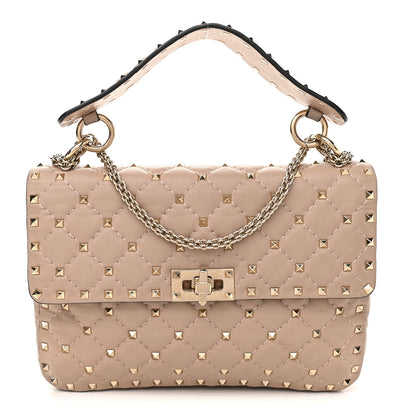 Valentino Garavani Lambskin Medium Rockstud Spike Shoulder Bag Poudre 1 of 11