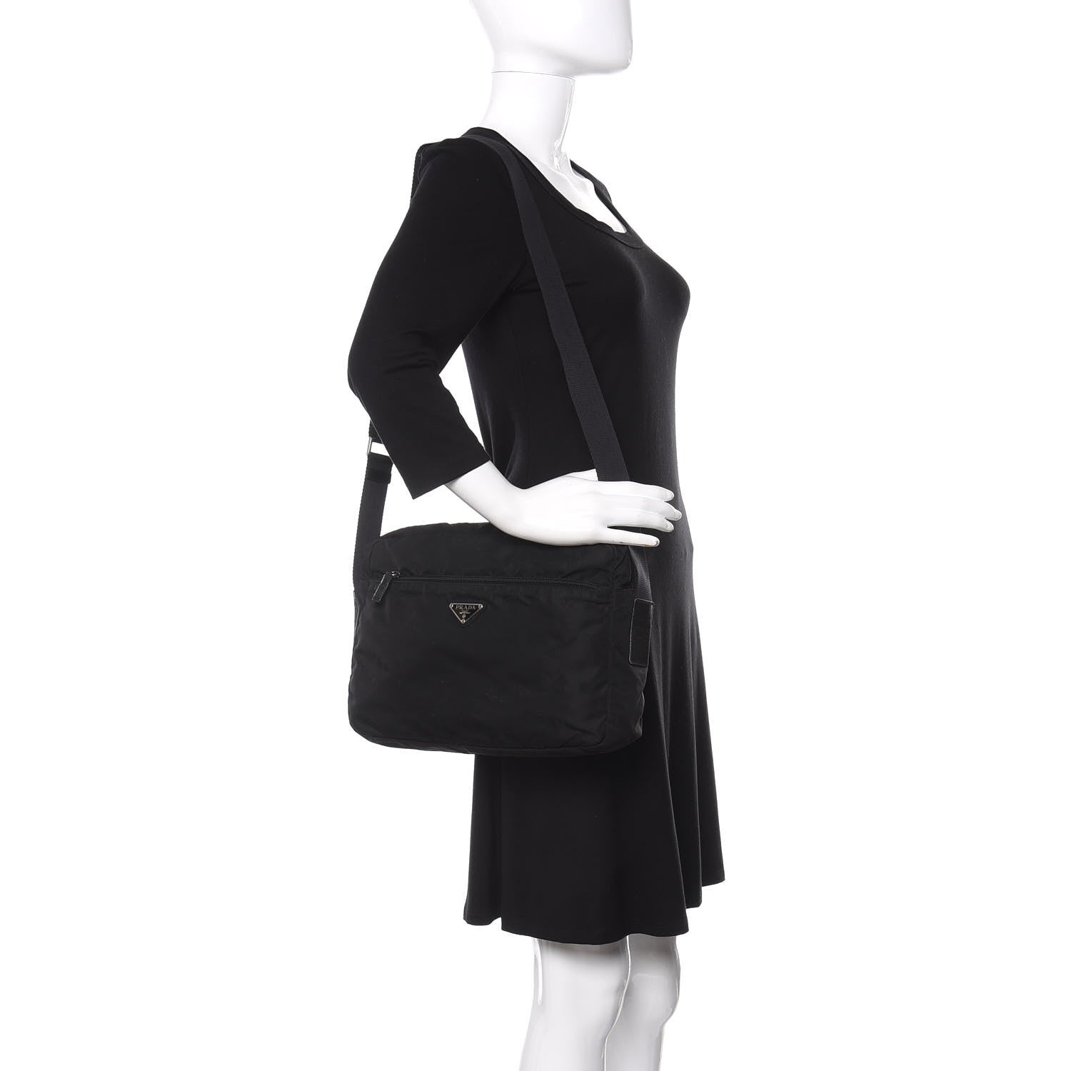 Prada Nylon Vela Messenger Bag Black 2 of 10
