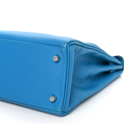 Hermes Evercolor Kelly Retourne 32 Bleu Zanzibar 10 of 10