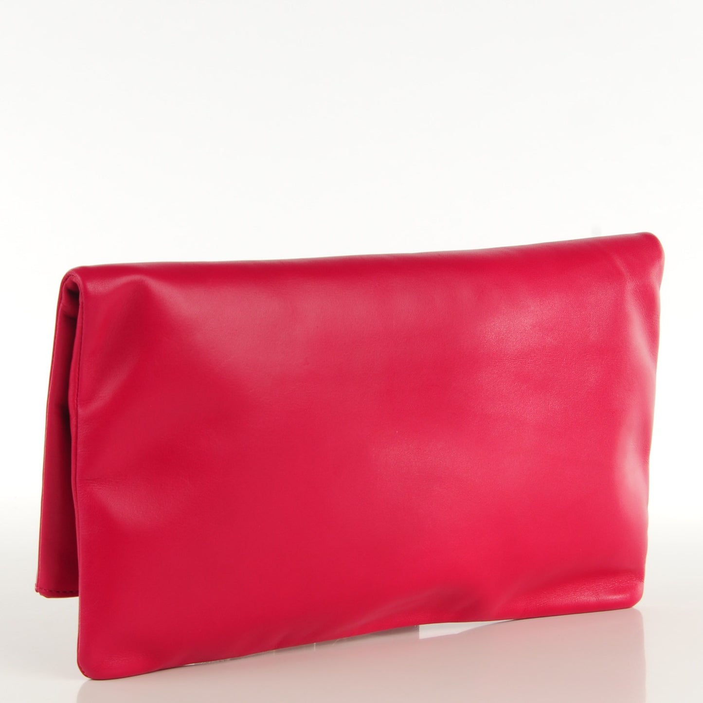 Smooth Calfskin Letters Fold-Over Clutch Fuchsia