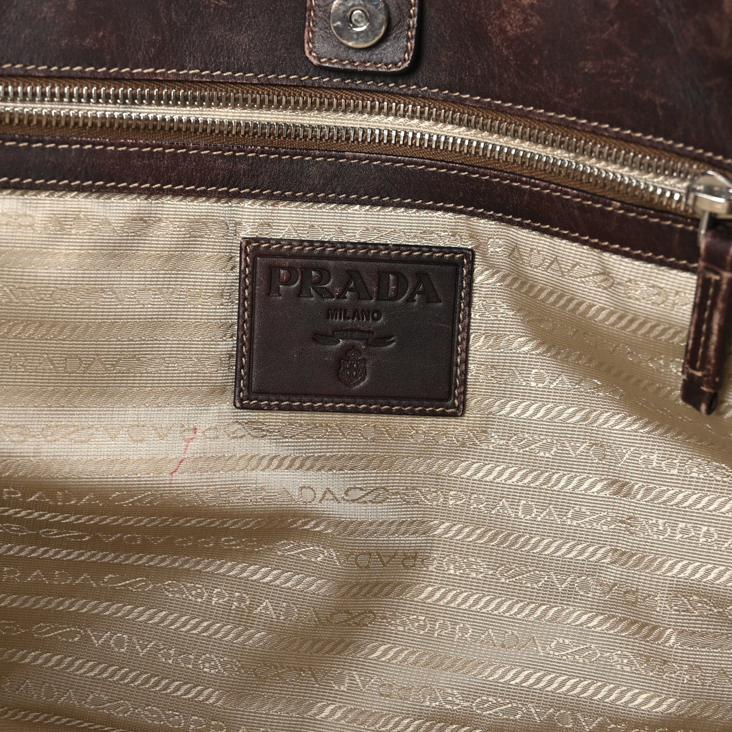 Prada Jacquard Logo Tote Corda Moro 6 of 9