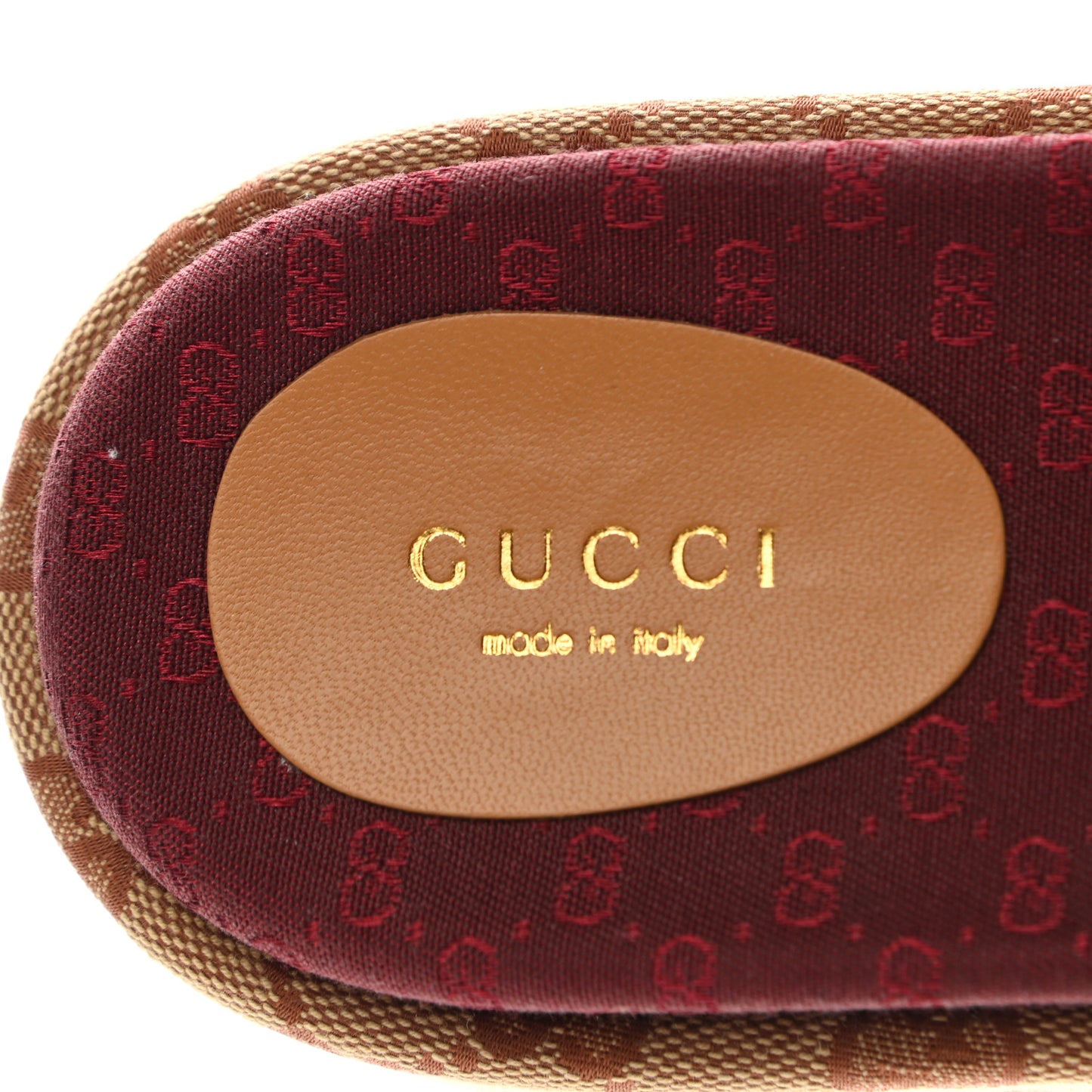 Canvas GG Monogram Angelina Platform Slide Sandals 37 Beige Ruggine
