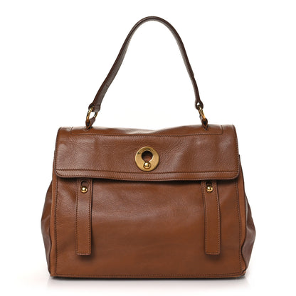 Saint Laurent Calfskin Canvas Medium Muse Two Brown 1 of 9