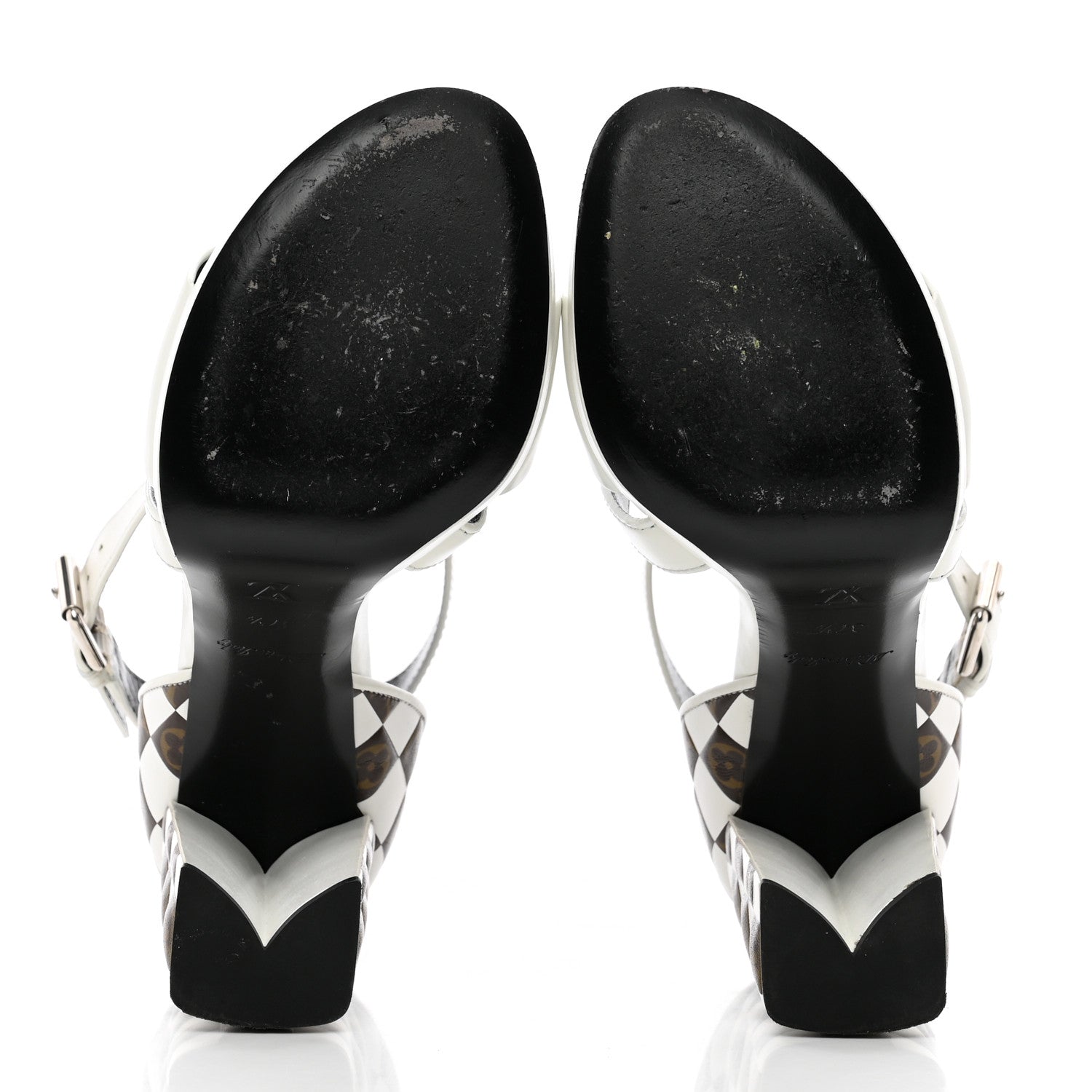 Louis Vuitton Calfskin Monogram Damier Tressage Matchmake Cross Sandals 37.5 White 6 of 16