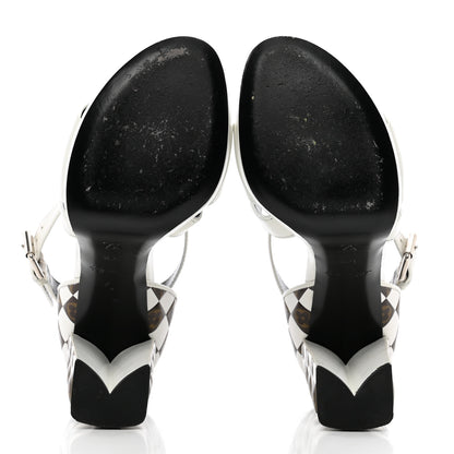 Louis Vuitton Calfskin Monogram Damier Tressage Matchmake Cross Sandals 37.5 White 6 of 16