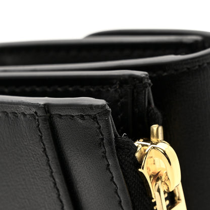 Celine Calfskin Compact Triomphe Wallet With Coin Purse Black 8 of 9