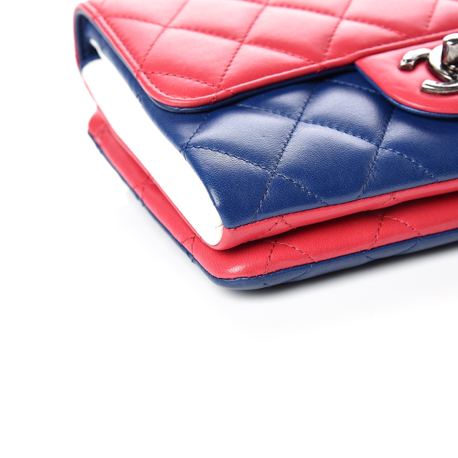 Chanel Lambskin Quilted Tri-color Crossbody Bag Dark Red 5 of 10