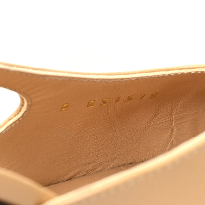 Chanel Goatskin Grosgrain Cap Toe CC Slingback Pumps 37 Beige Black 9 of 11
