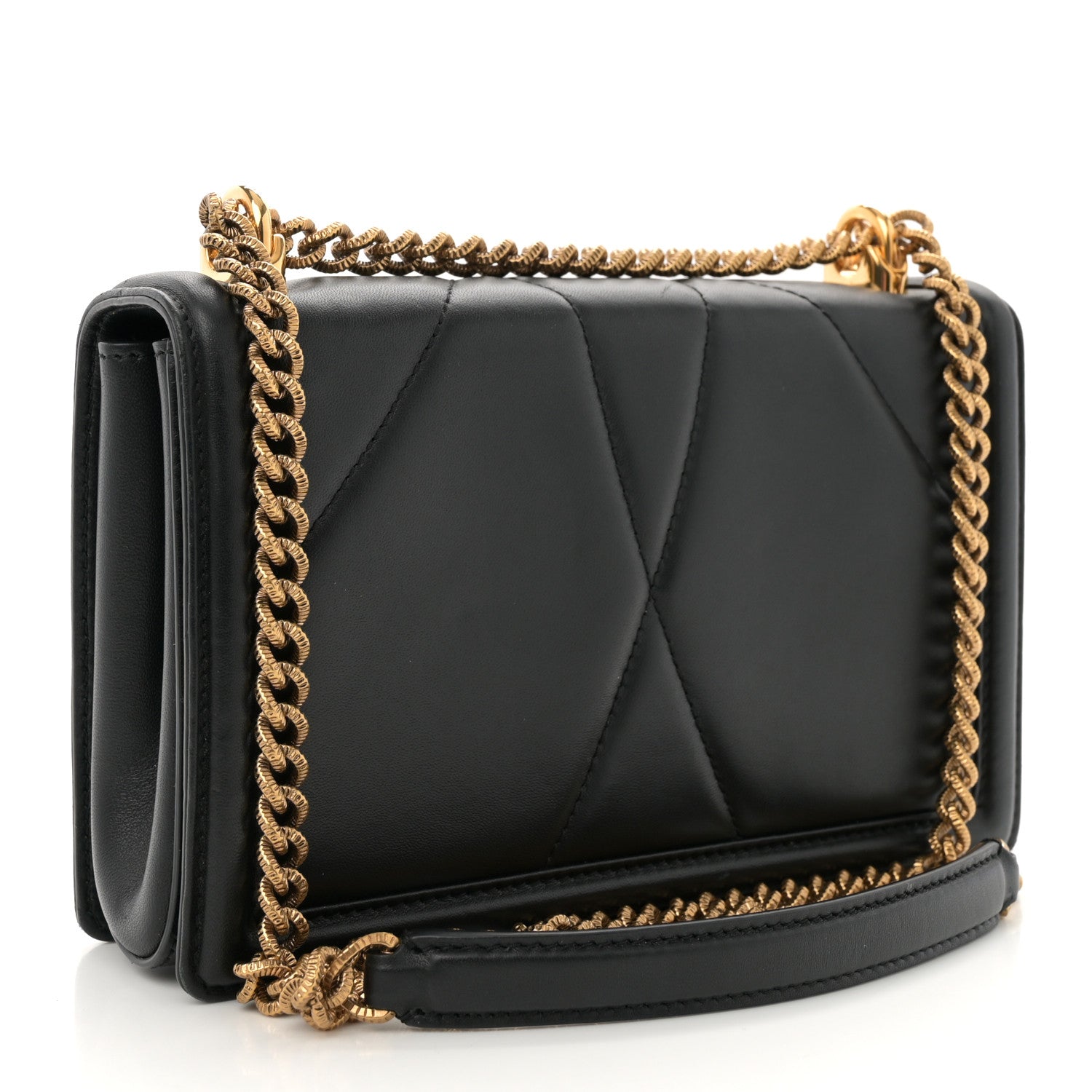 Dolce & Gabbana Calfskin Medium Devotion Crossbody Bag Black 3 of 12