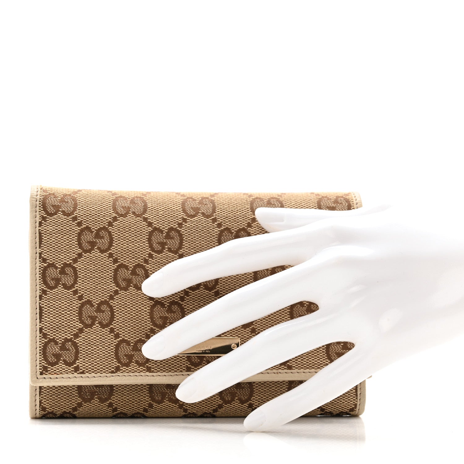 Gucci Monogram Two Fold Wallet Beige 2 of 10