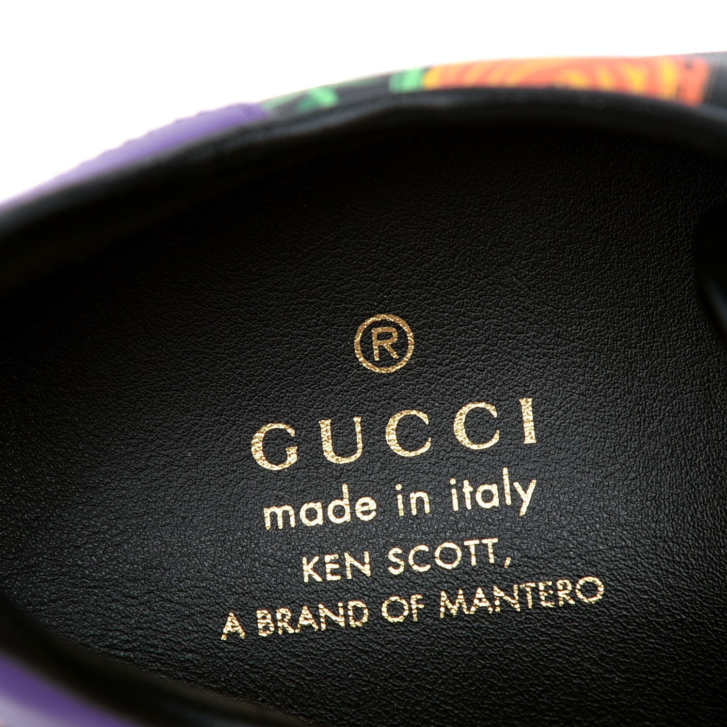 Gucci X KEN SCOTT Canvas Infinity Jenni Womens Ace Sneakers 39.5 Black Pink Hibiscus Red Blue Shine Purple 6 of 6