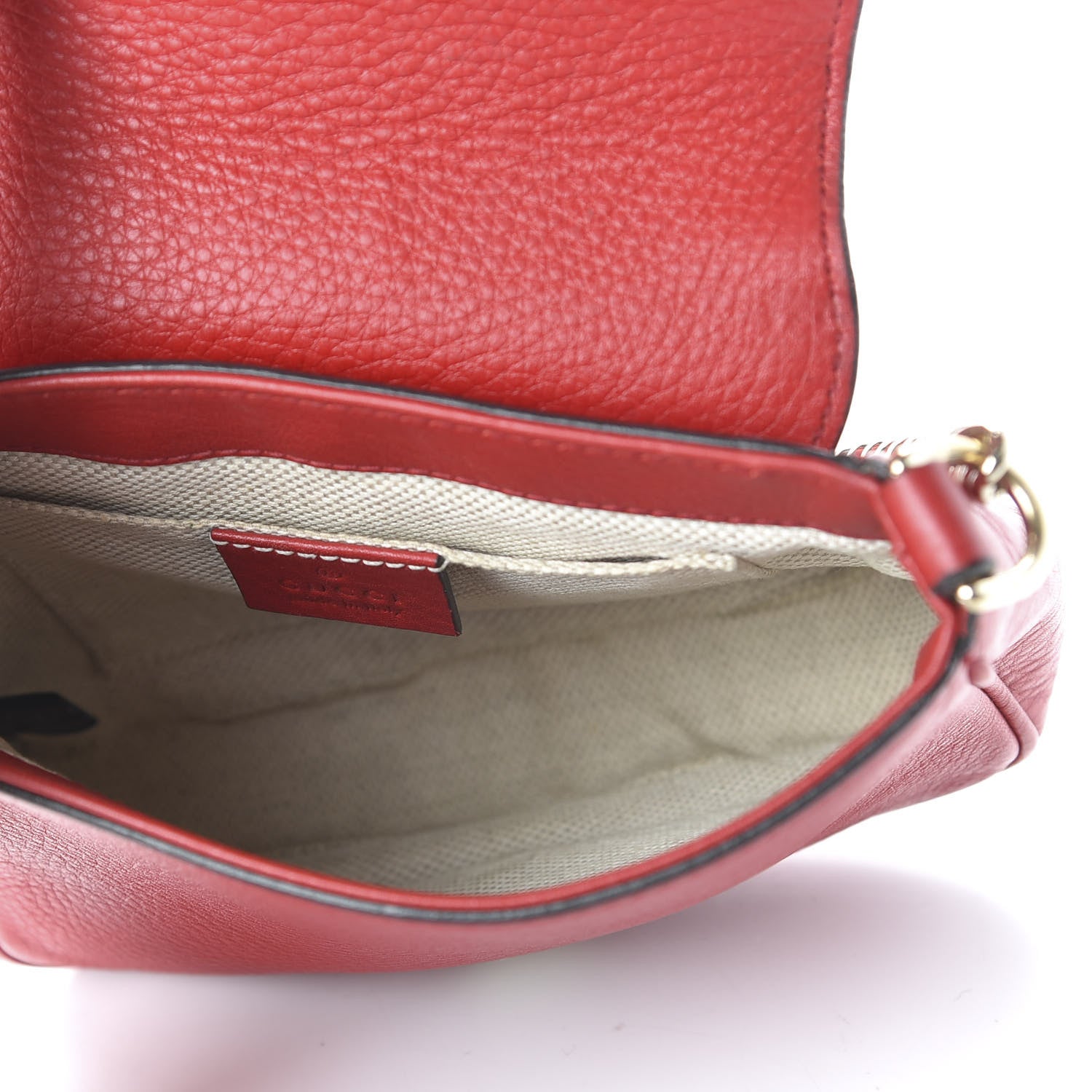 Gucci Pebbled Calfskin Small Soho Flap Crossbody Red 5 of 10