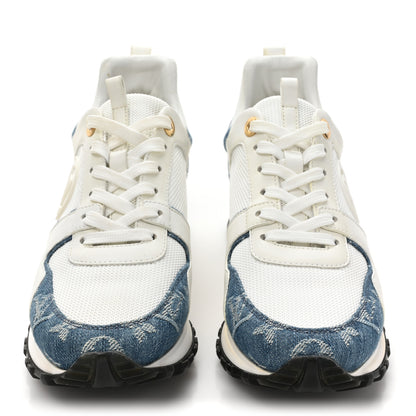 Louis Vuitton Calfskin Monogram Denim Run Away Sneakers 37.5 White 2 of 11