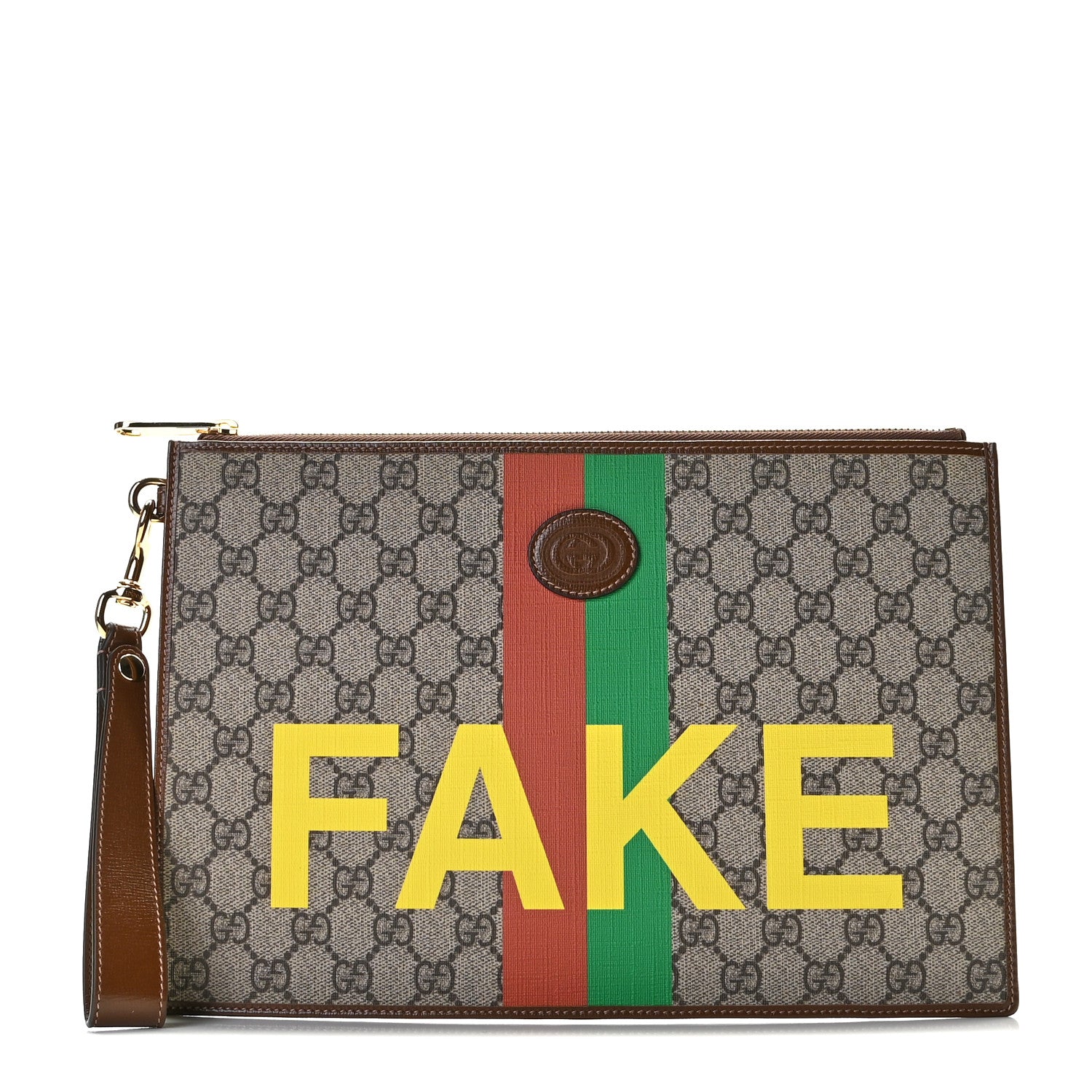 Gucci GG Supreme Monogram Fake/Not Interlocking G Documents Holder Beige Brown Sugar 1 of 7