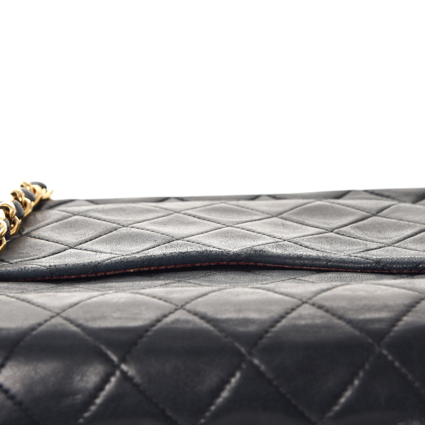 Lambskin Quilted Small Double Flap Navy