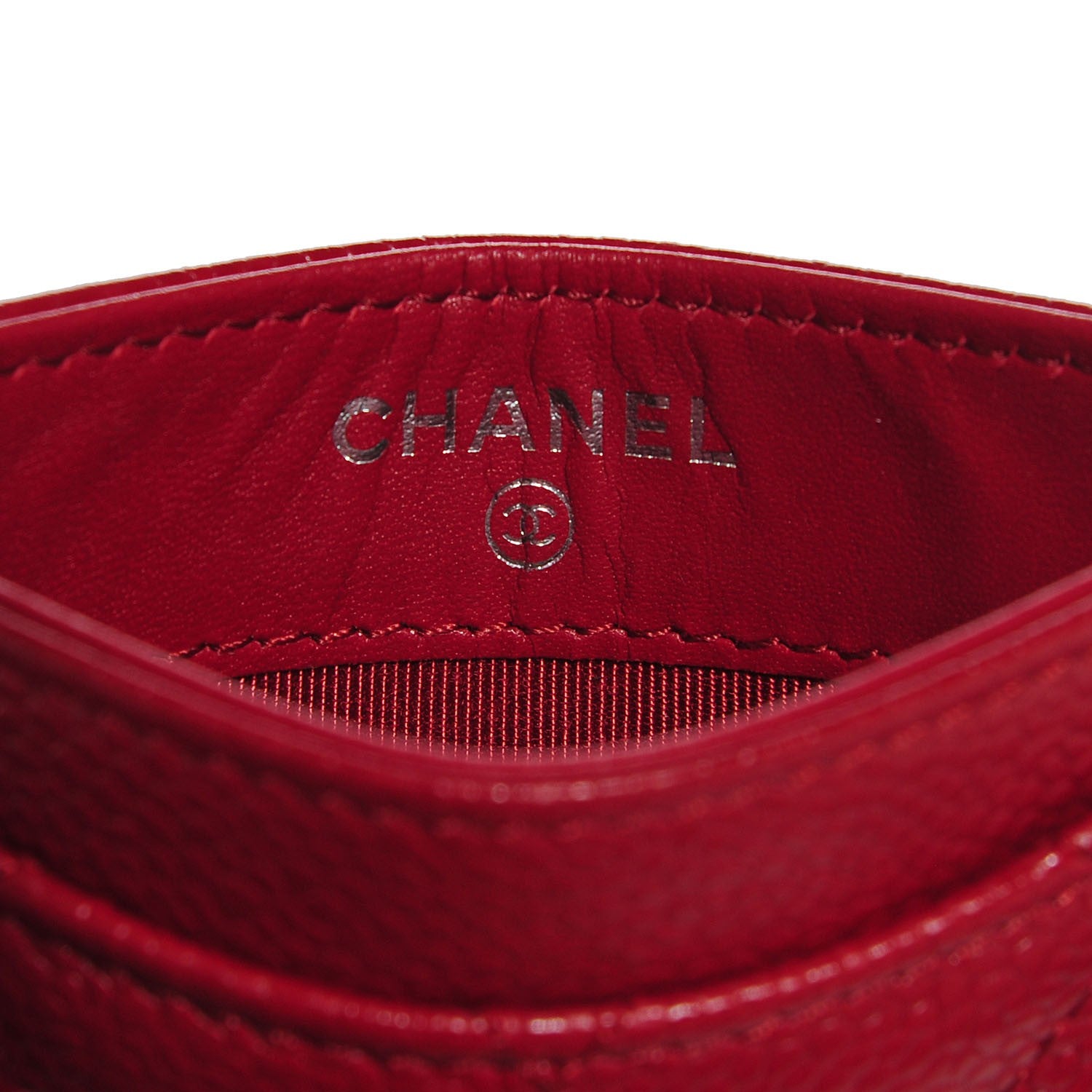 Chanel Caviar Quilted Card Holder Red 7 of 9