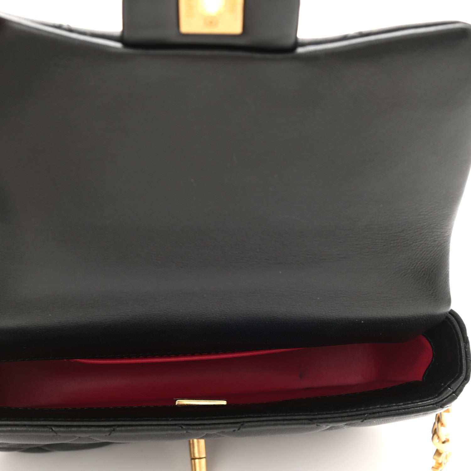 Chanel Lambskin Enamel Quilted Mini Pending CC Square Flap Black 5 of 11
