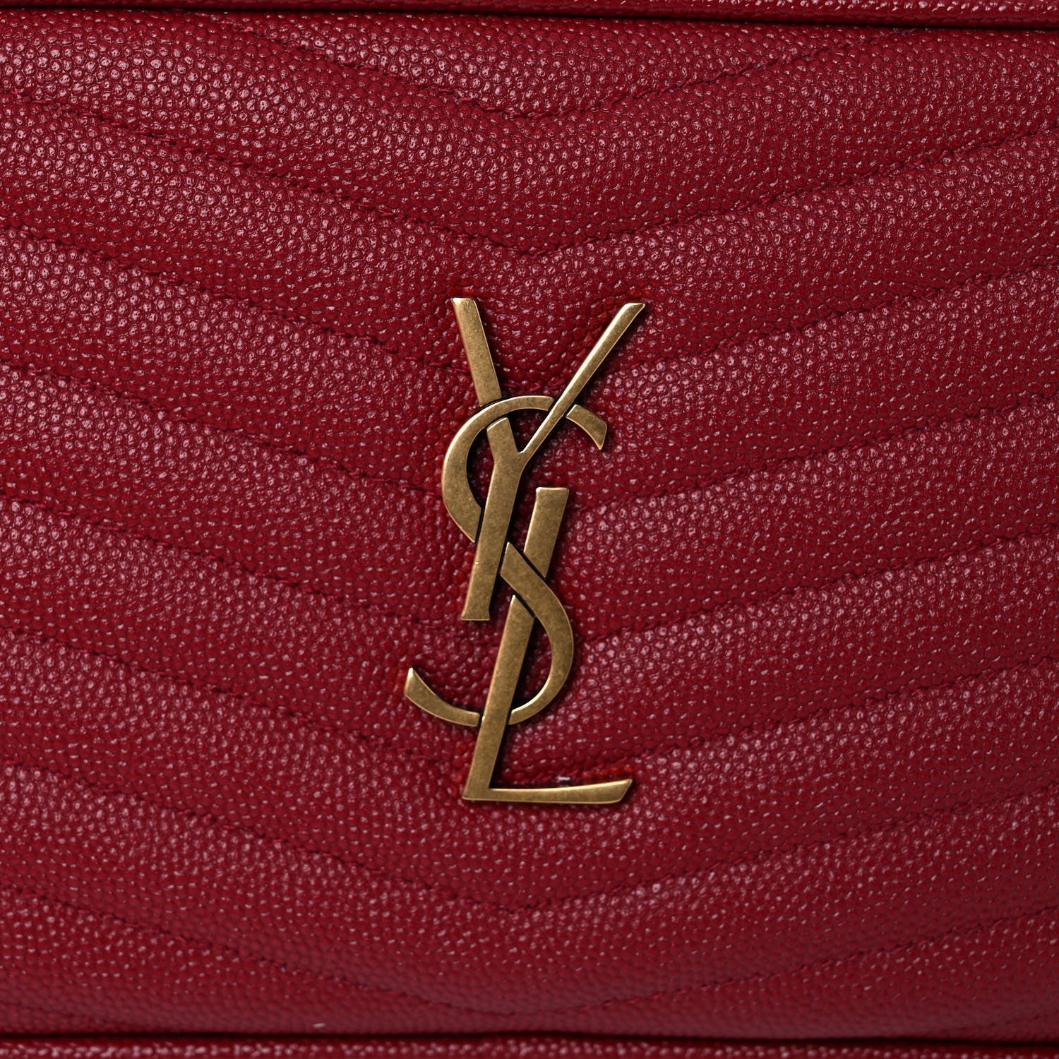 Saint Laurent Grain De Poudre Matelasse Monogram Mini Lou Camera Bag Opyum Red 11 of 11