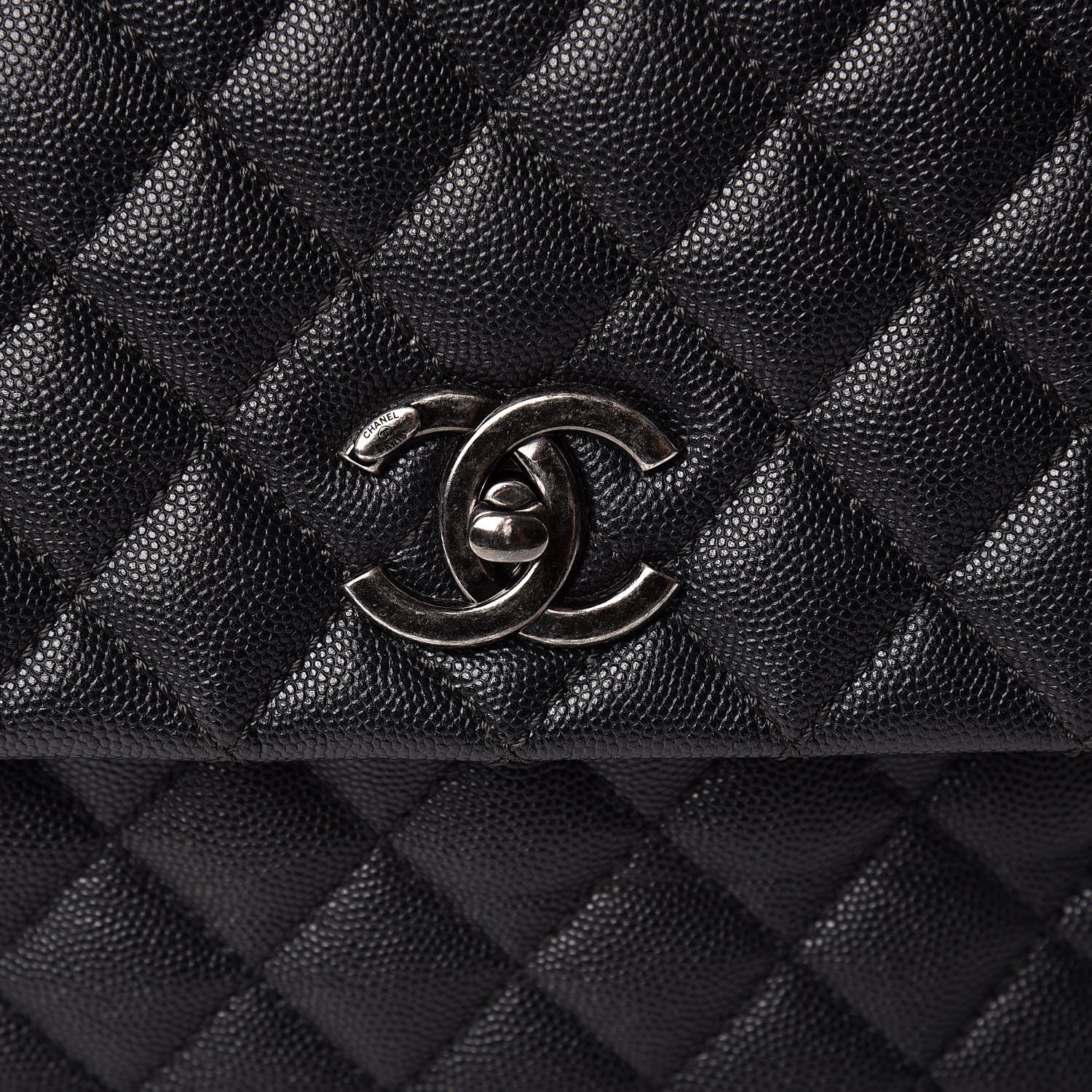Chanel Caviar Quilted Medium Coco Handle Flap Black 6 of 10