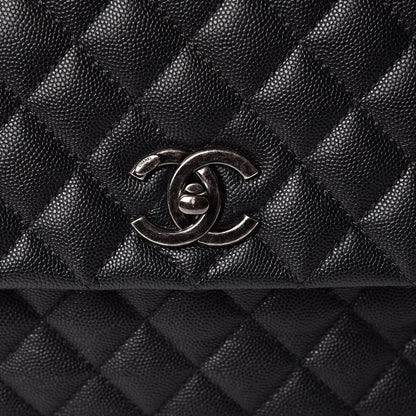 Chanel Caviar Quilted Medium Coco Handle Flap Black 6 of 10
