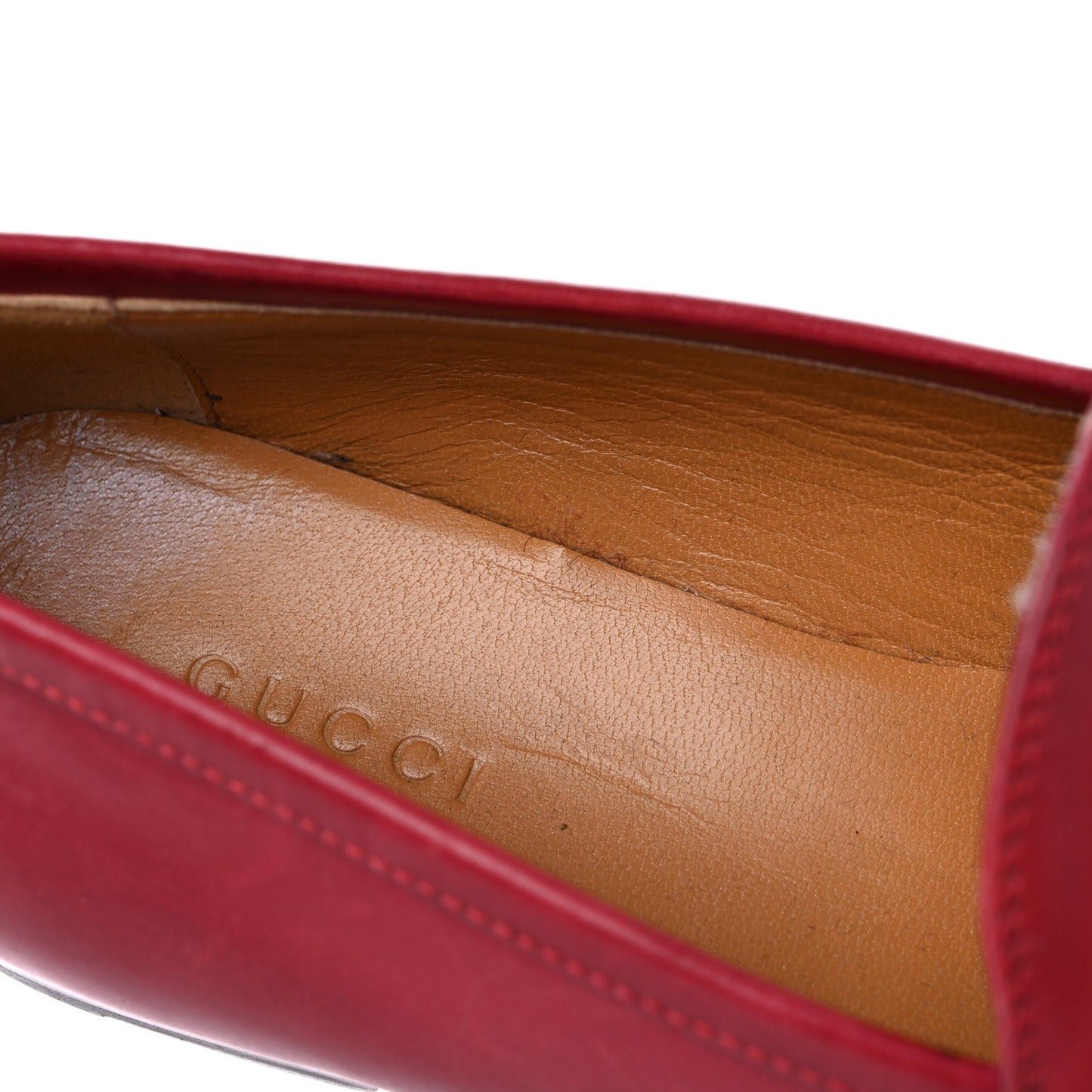 Lambskin Womens Brixton Horsebit Loafers 37 Hibiscus Red