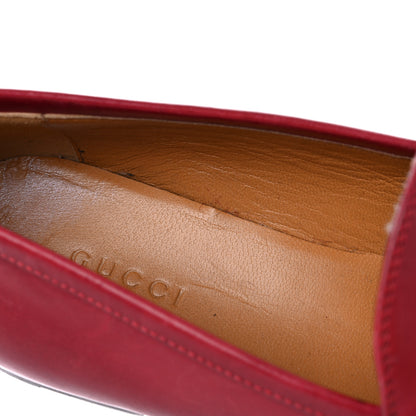 Gucci Lambskin Womens Brixton Horsebit Loafers 37 Hibiscus Red 13 of 17