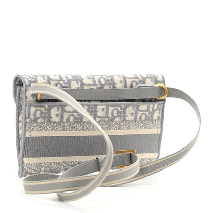 Christian Dior Oblique Slim Saddle Pouch Grey 3 of 10