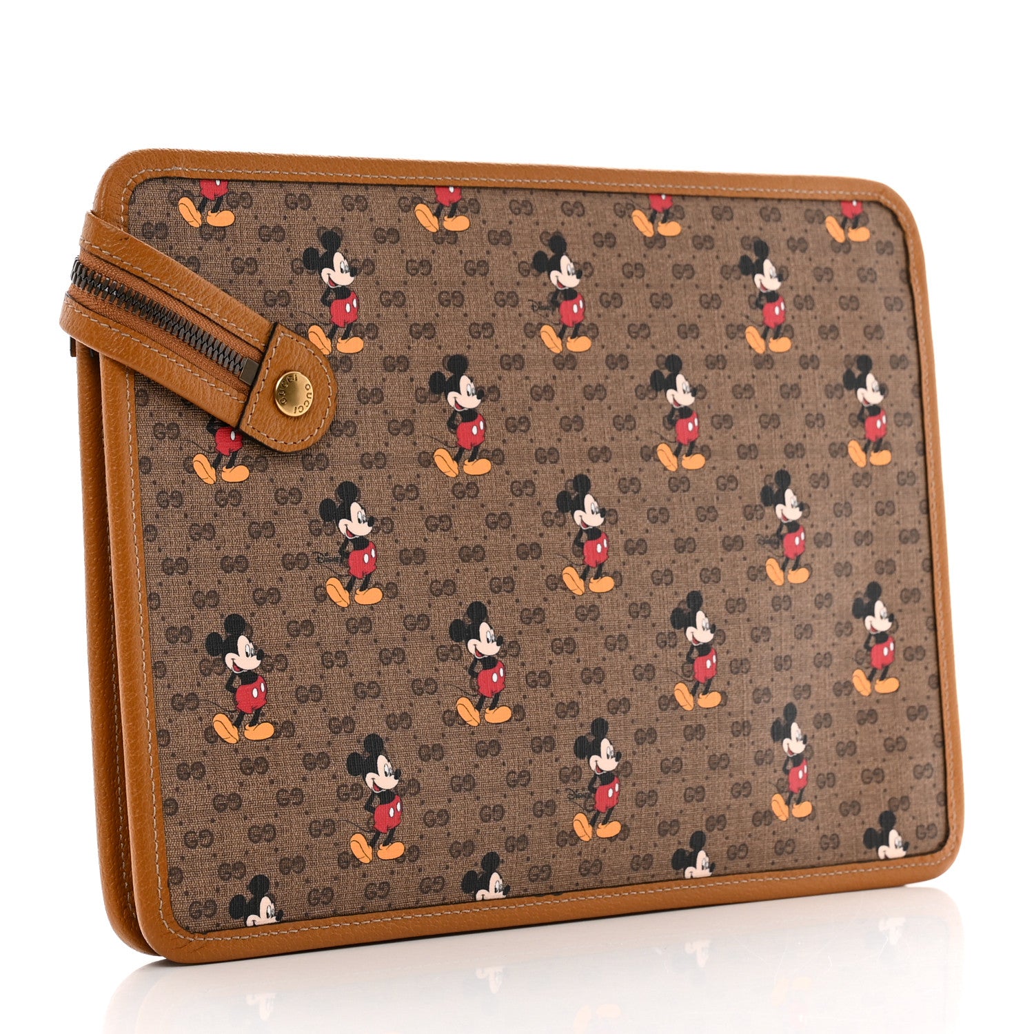 Gucci X DISNEY Mini Vintage GG Supreme Monogram Mickey Mouse Documents Holder Beige Vintage Sun Oil 3 of 7