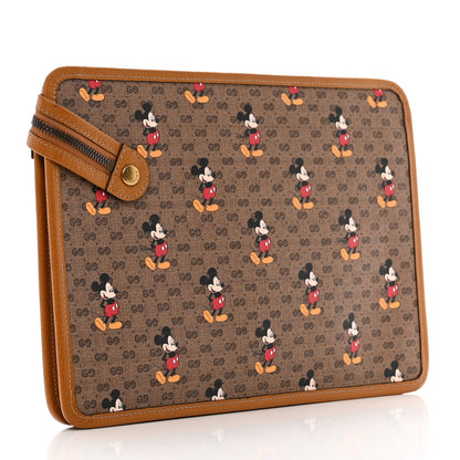 Gucci X DISNEY Mini Vintage GG Supreme Monogram Mickey Mouse Documents Holder Beige Vintage Sun Oil 3 of 7