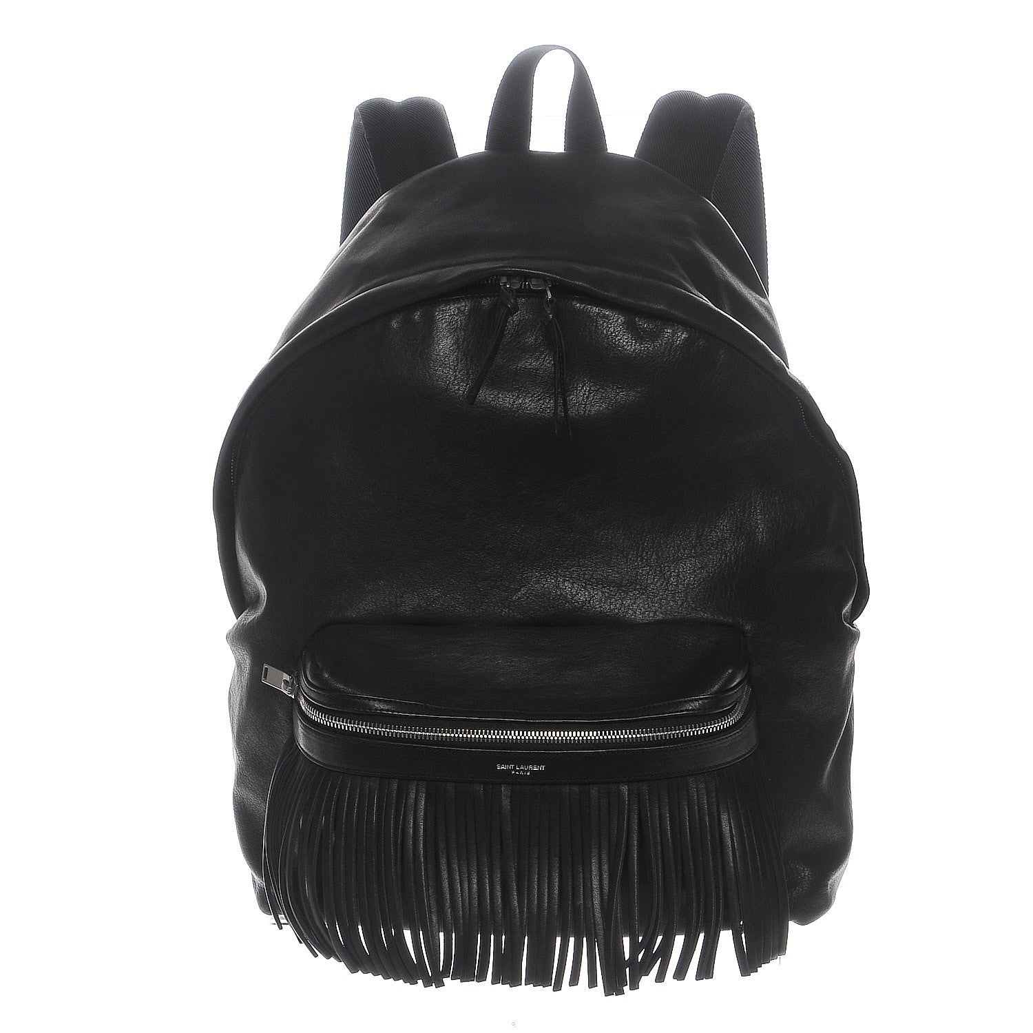 Saint Laurent Lambskin Delave Fringe Backpack Black