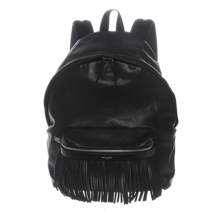 Saint Laurent Lambskin Delave Fringe Backpack Black 204195 – FASHIONPHILE