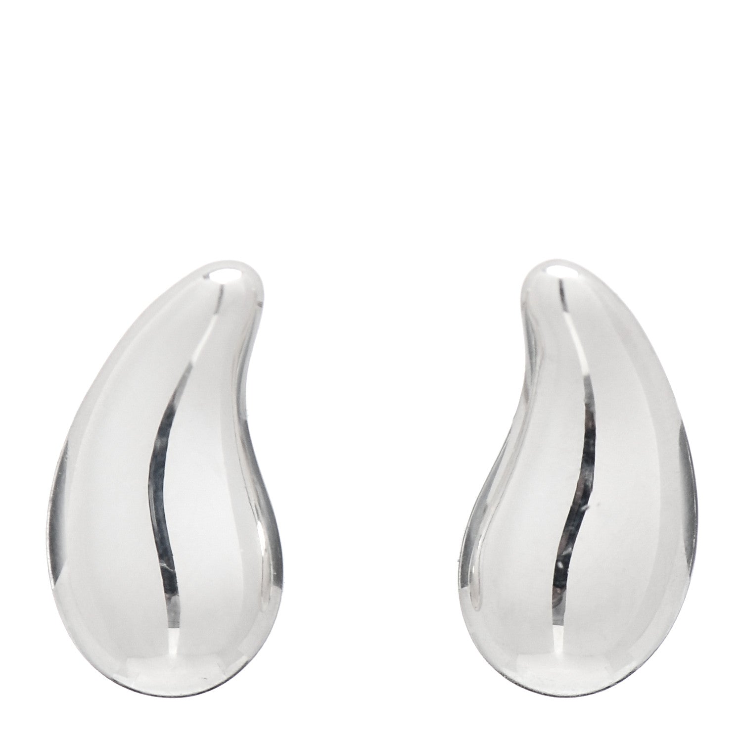 Tiffany Sterling Silver 10mm Elsa Peretti Teardrop Earrings 1 of 4