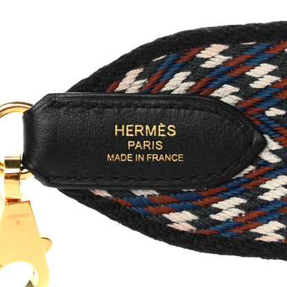 Hermes Toile Swift 50mm Sangle ZigZag Shoulder Strap Black White Deep Blue 3 of 4