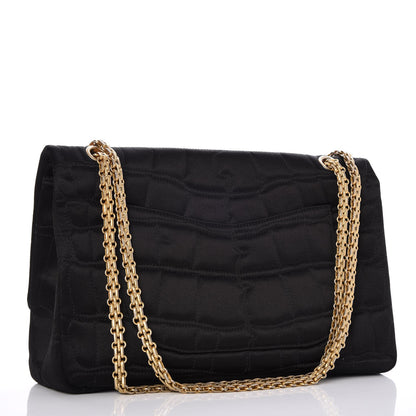 Chanel Satin Coco's Croc 2.55 Reissue 227 Flap Black 4 of 9