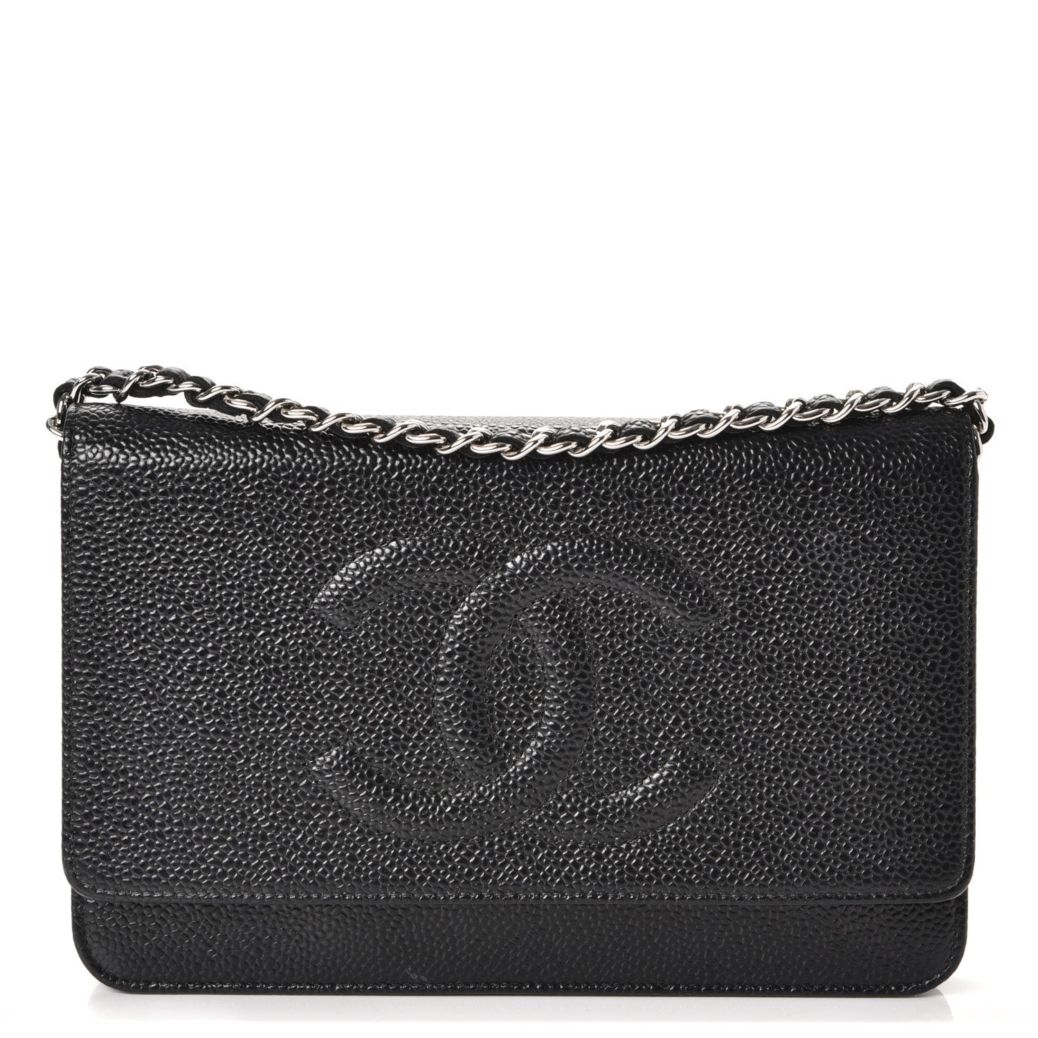 Chanel Caviar Timeless CC Wallet On Chain WOC Black 1 of 12