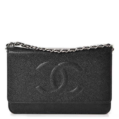 Chanel Caviar Timeless CC Wallet On Chain WOC Black 1 of 12