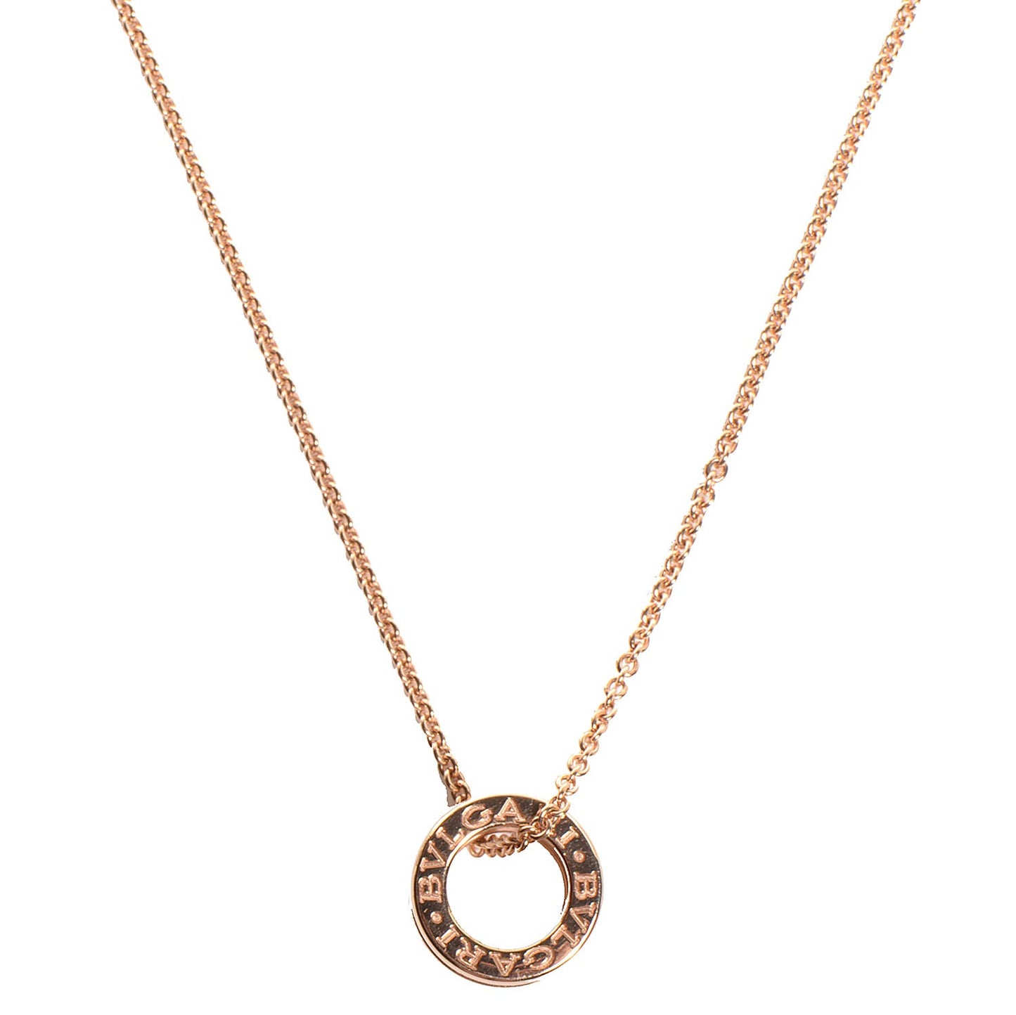 18K Rose Gold White Ceramic B.Zero1 Pendant Necklace