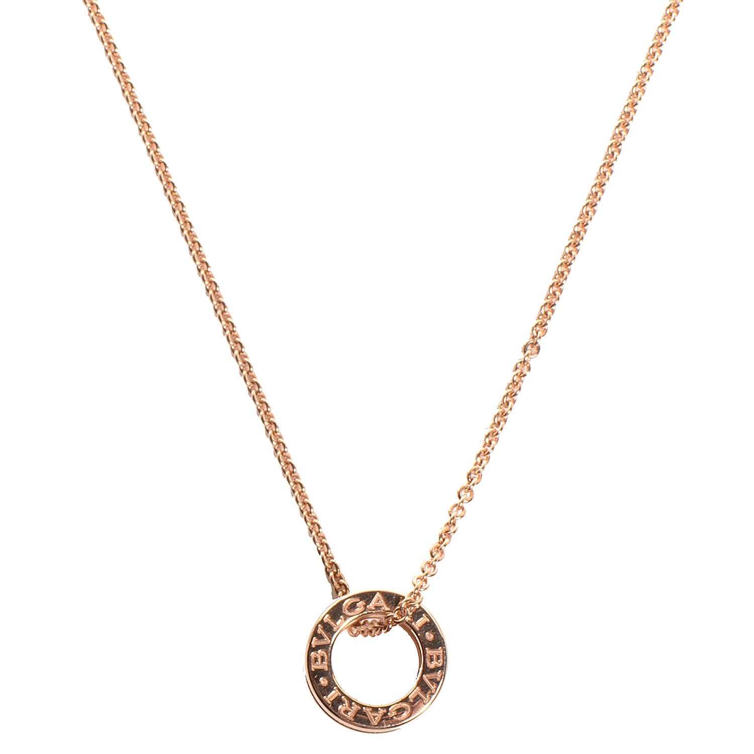 Bulgari 18K Rose Gold White Ceramic B.Zero1 Pendant Necklace 1 of 17
