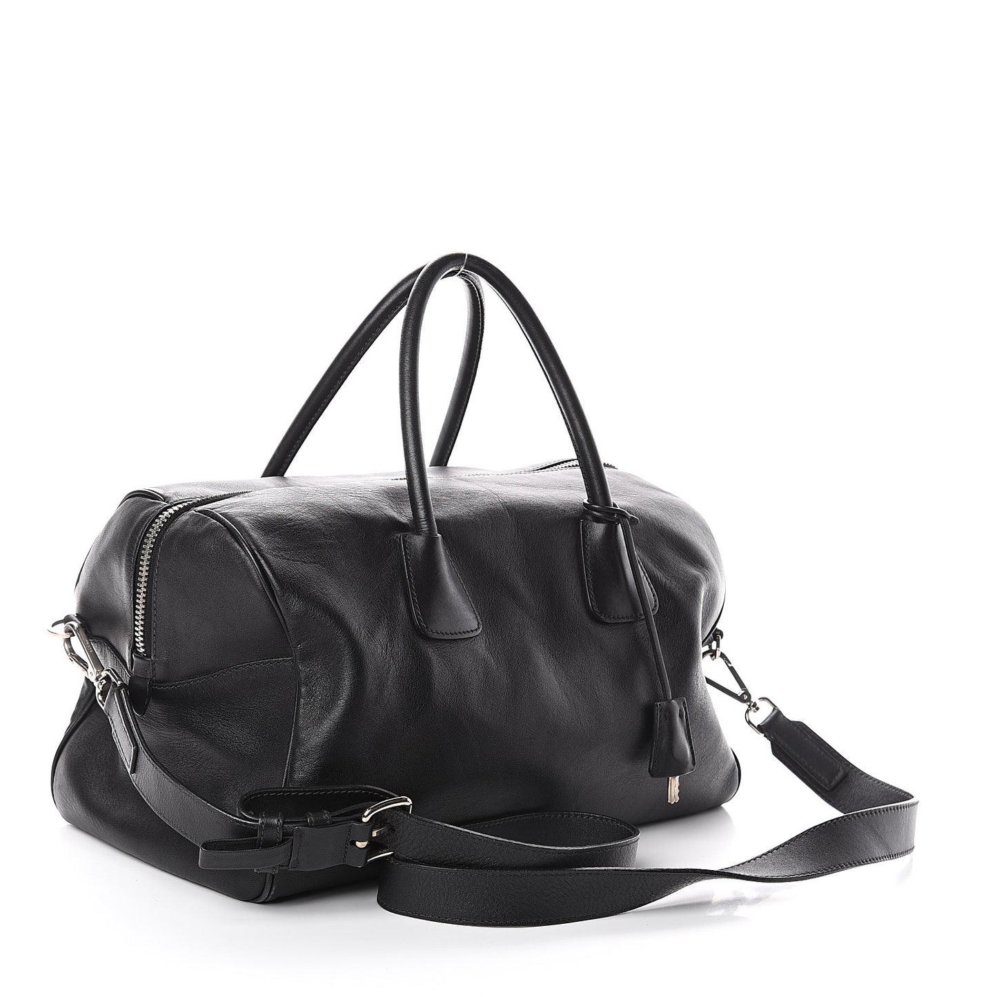 Soft Calfskin Duffle Travel Bag Black