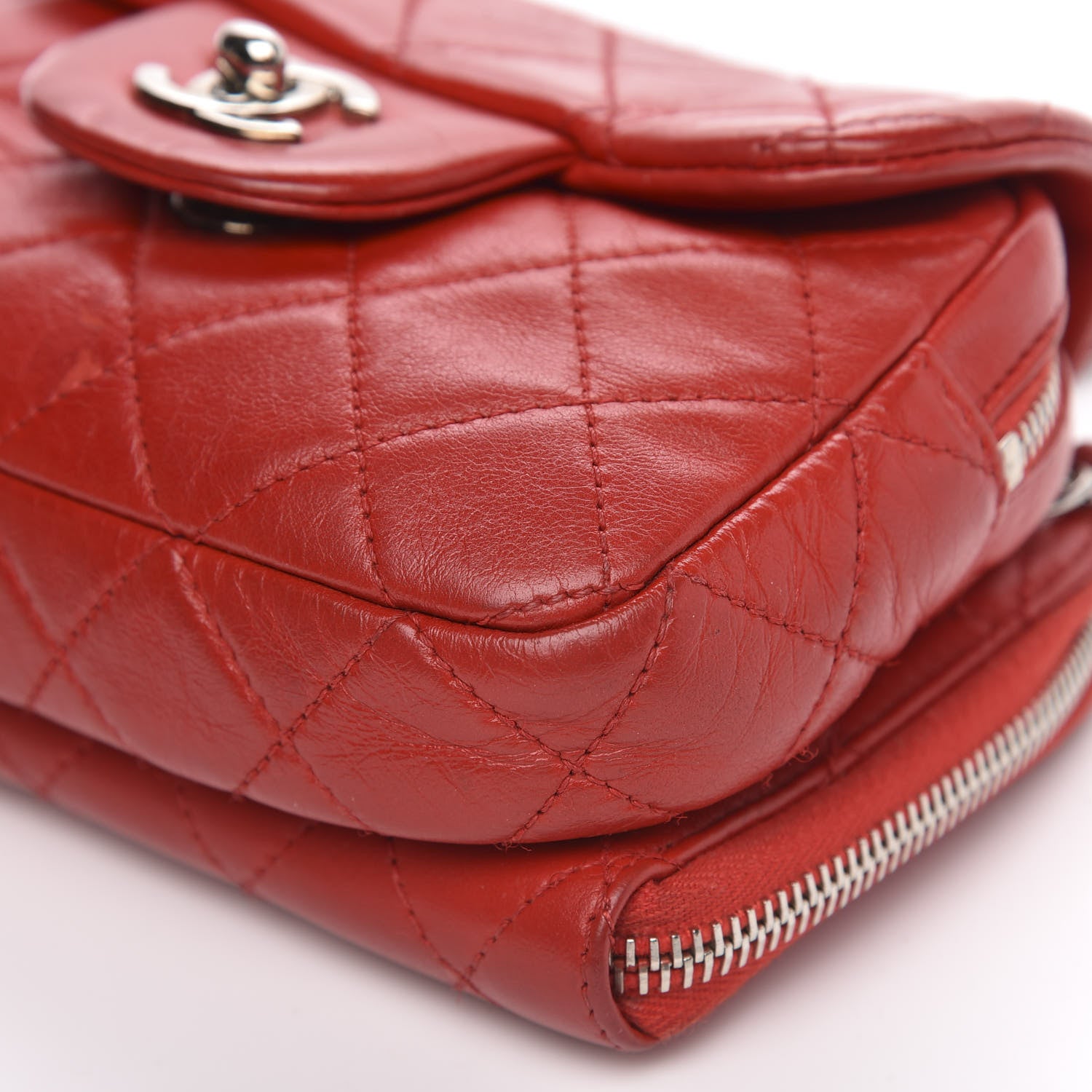 Chanel Lambskin Quilted WOC Mini Flap Red 10 of 16