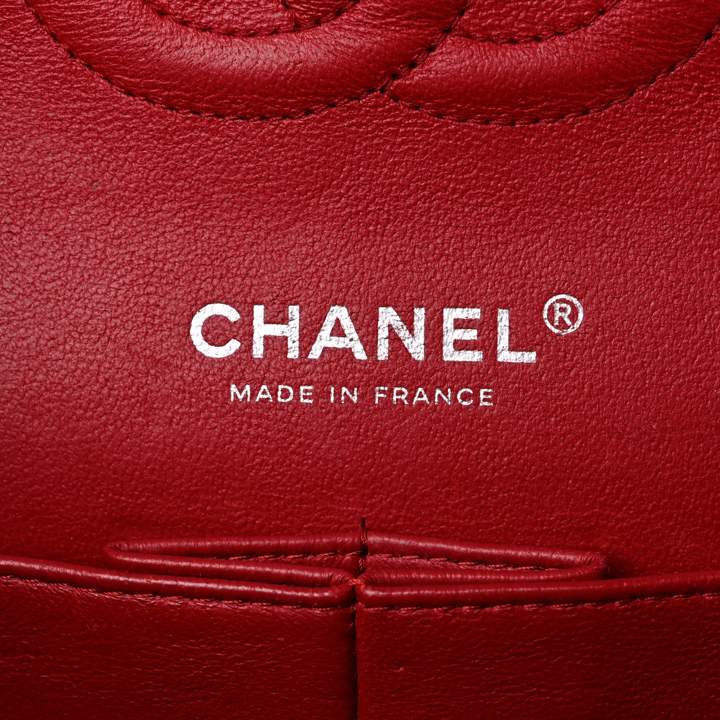 Lambskin Quilted Medium Double Flap Red