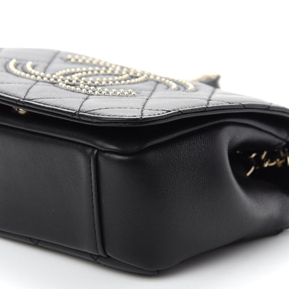Chanel Lambskin Quilted Studded CC Flap Black 9 of 9